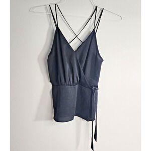 Express Camisole Black Faux Wrap V‎ Neck Spaghetti Strap Women's Size XS